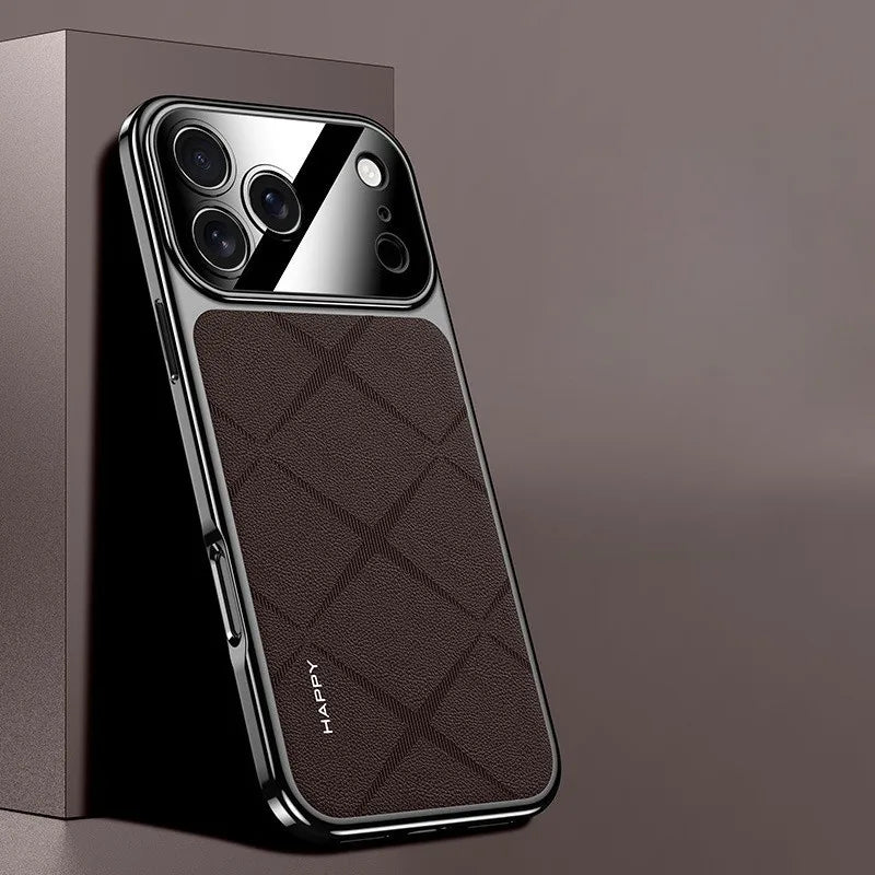 Electroplated Frame Leather Case for iPhone 17 Series