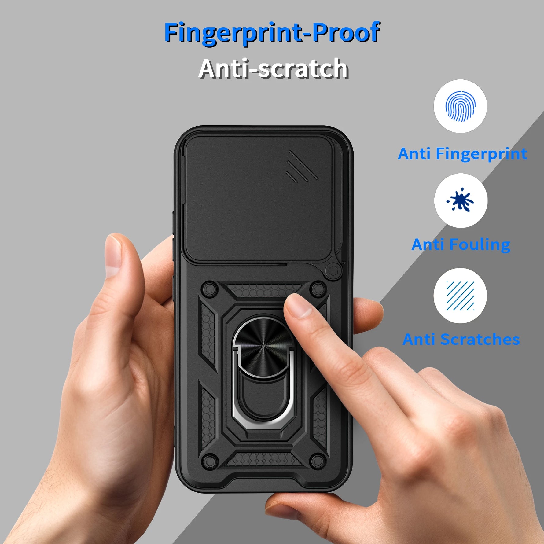 OnePlus 15 Rugged Protective Case with Ring Stand