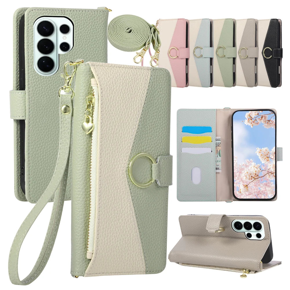 Crossbody Leather Wallet Case for Samsung Galaxy S26 Series