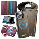 Slim MagSafe Leather Card Wallet Case for iPhone 16 Series