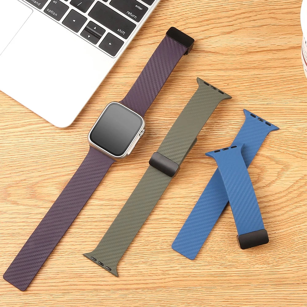 Carbon Fiber Pattern Magnetic Straps for Apple Watch