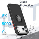 Shockproof Armor Matte Case with Magnetic Ring Holder for iPhone 17 Series