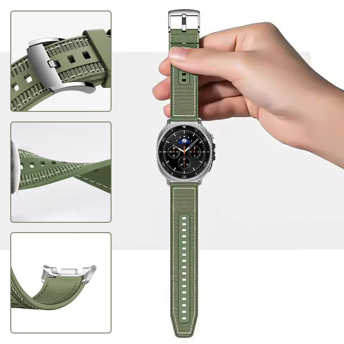 Sports Silicone Nylon Wristband for Samsung Galaxy Watch 8 & Galaxy Watch 8 Classic