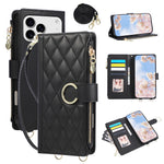 Premium Crossbody Zipper Leather Flip Case for iPhone 17 Series