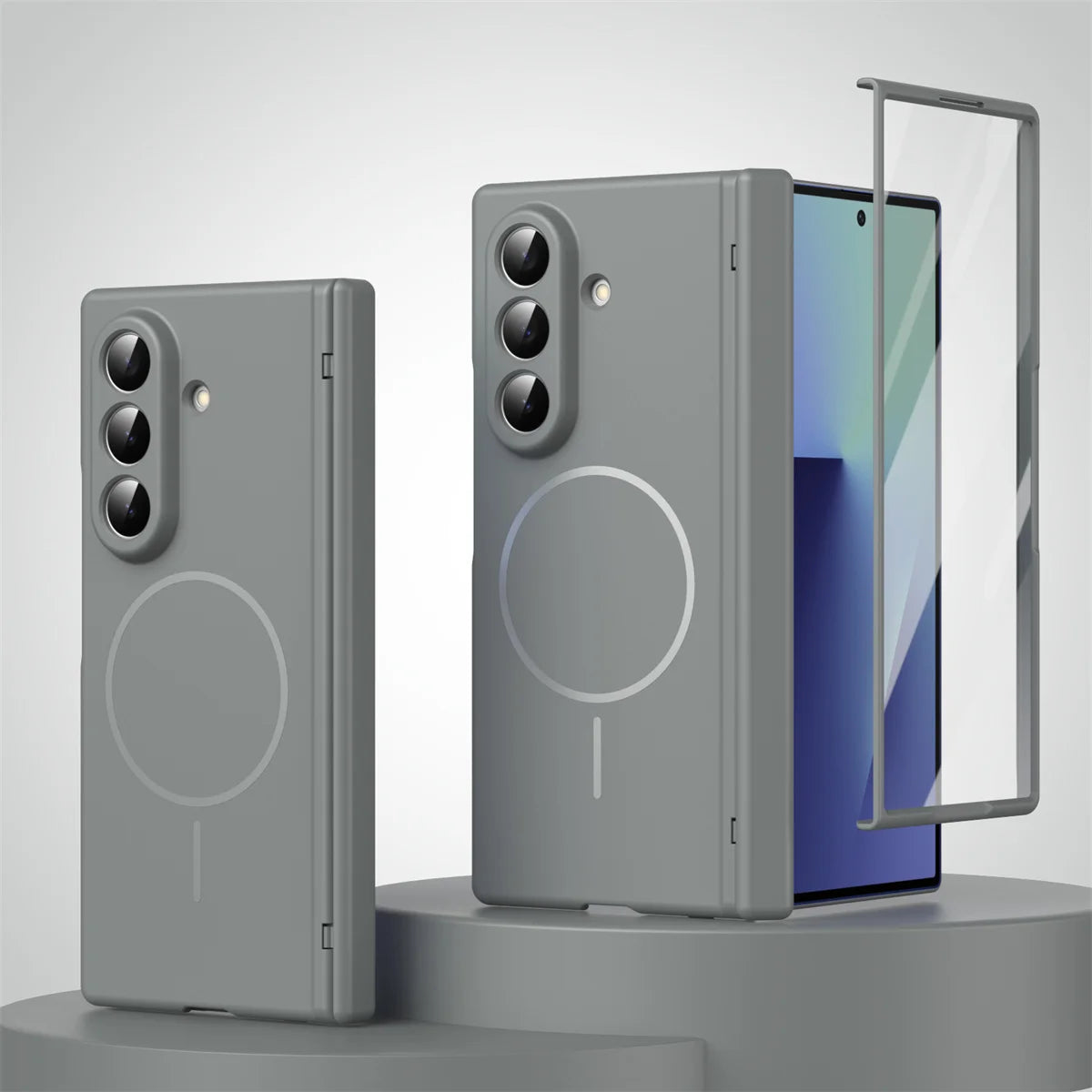 Durable Magnetic Frosted Case with Hinge Protection for Samsung Galaxy Z Fold 6