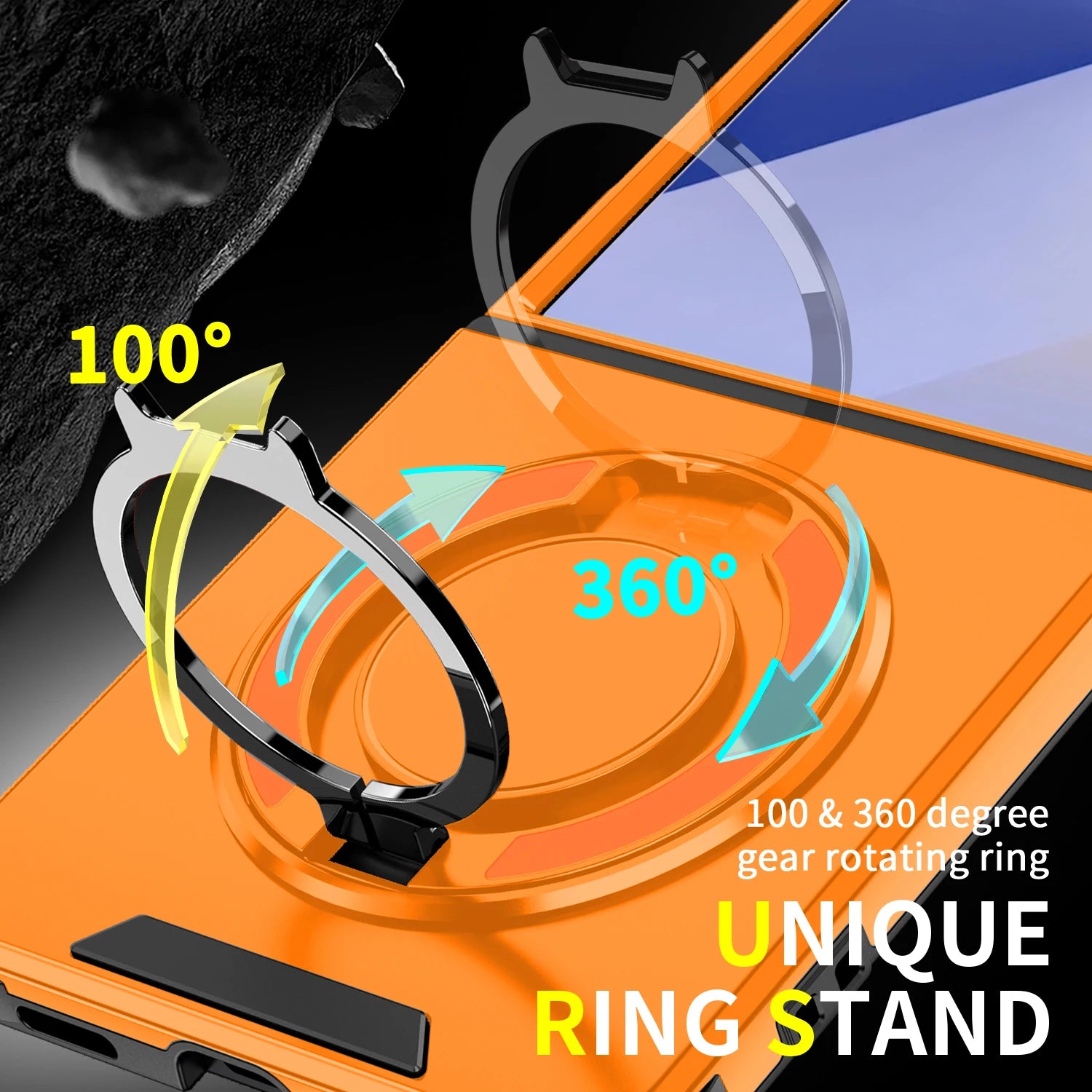 Samsung Galaxy Z Flip 7 Luxury Magnetic Charging Case with Ring Holder