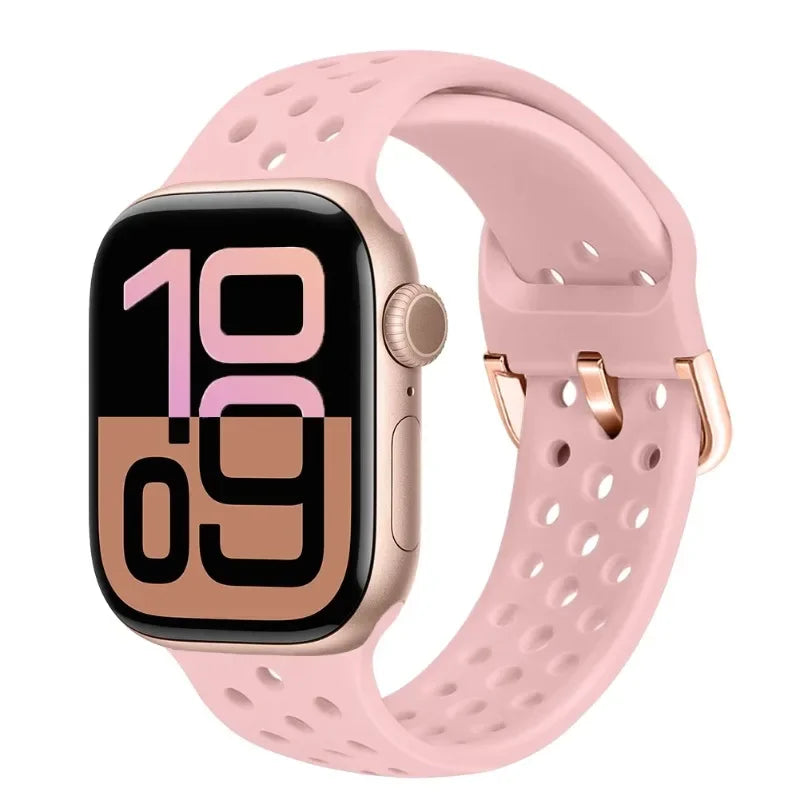 Perforated Silicone Band with Ventilation Holes for Apple Watch