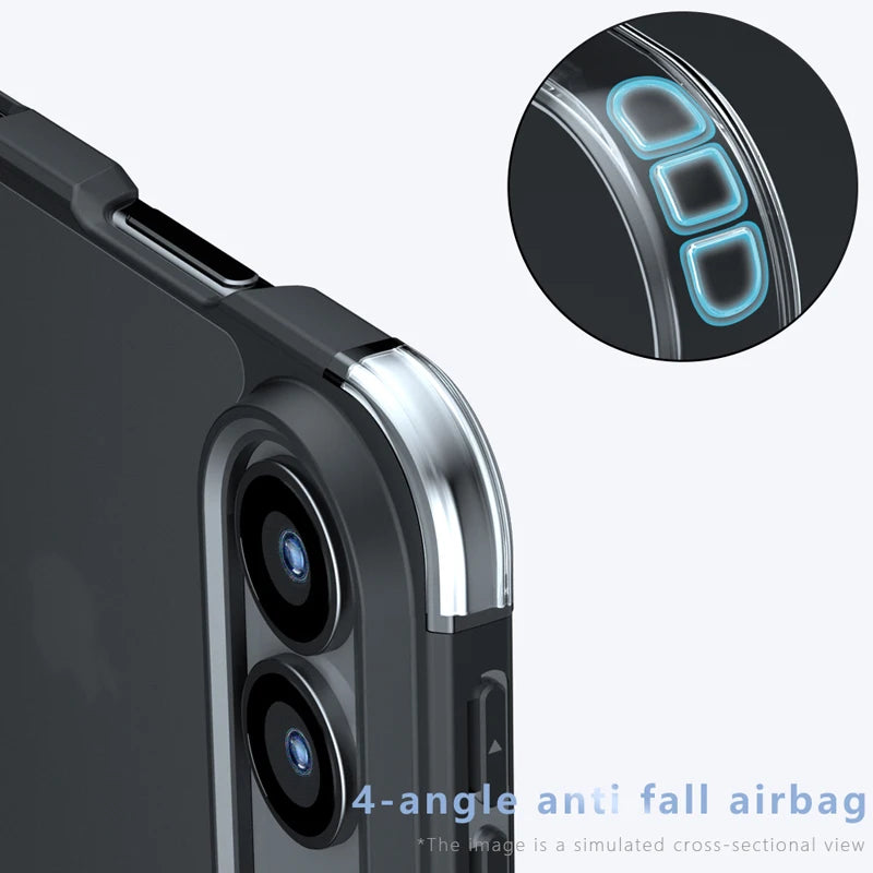 Matte PC+TPU Shockproof Case with Corner Airbag Protection for iPhone Duo