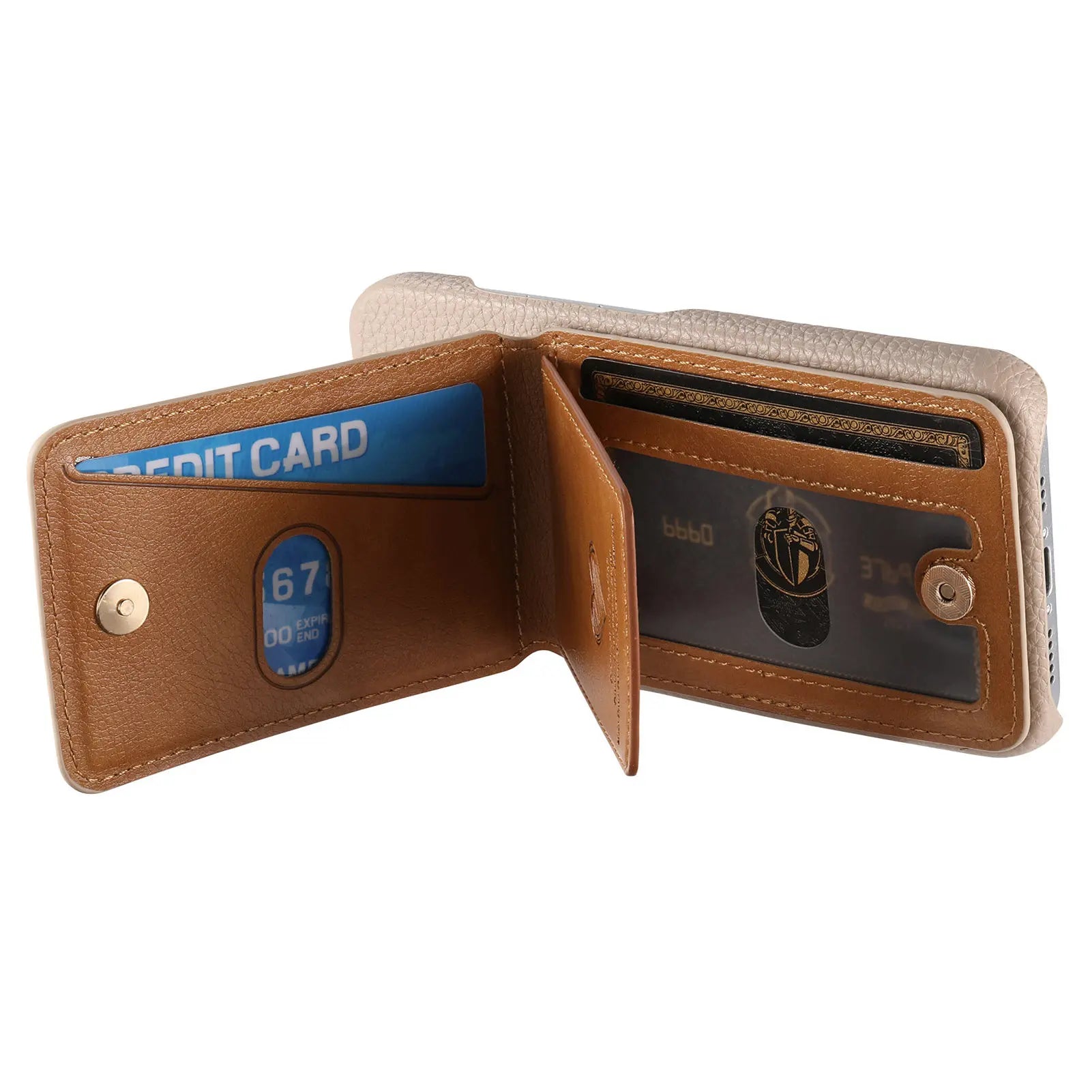 RFID Blocking Wallet Case with Makeup Mirror & Heart Design for Google Pixel 9 Series