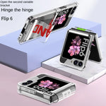 Transparent Hard Plastic Case with Wrist Strap & Bracket for Samsung Galaxy Z Flip 6