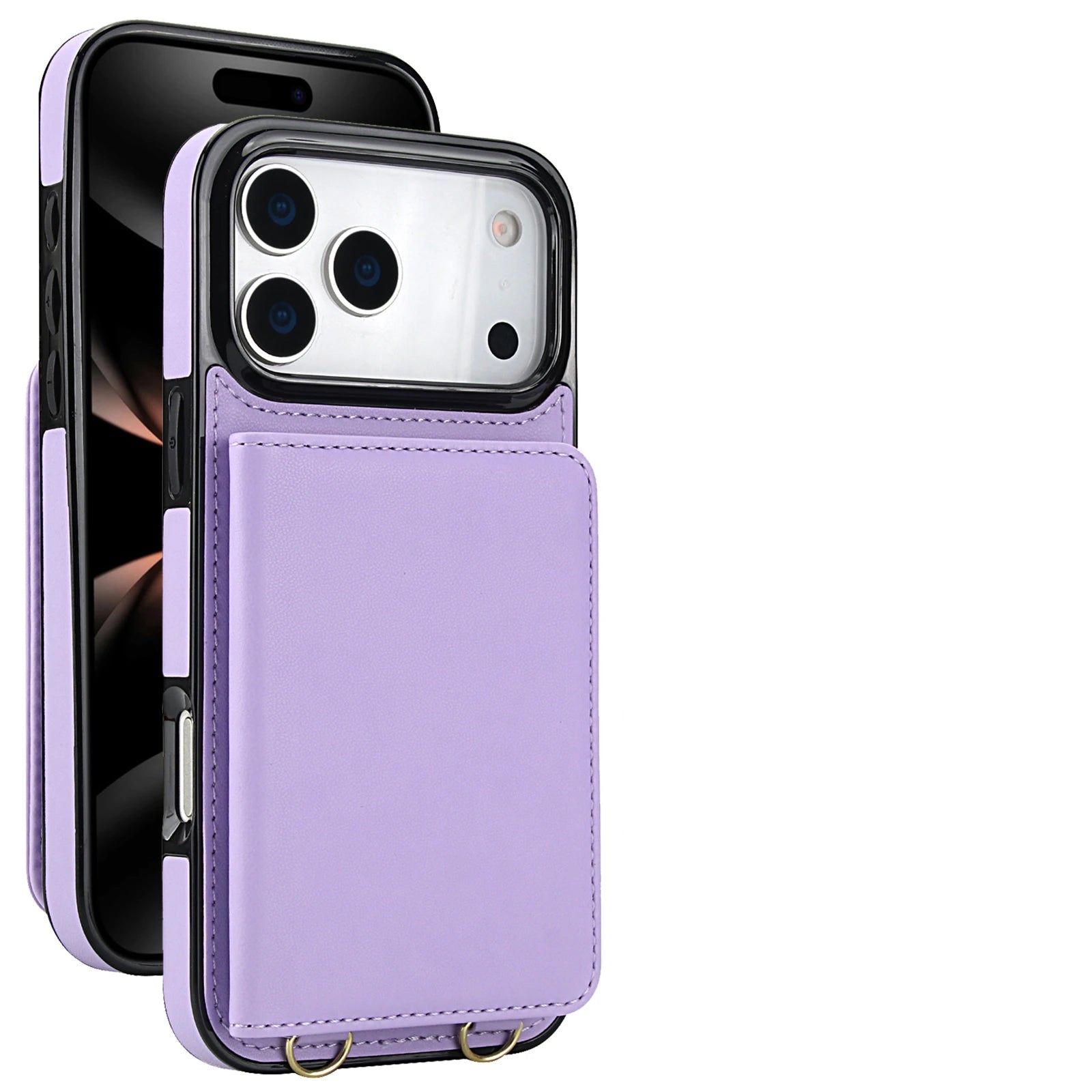 Premium Leather Crossbody Wallet Case with Card Holder & Kickstand for iPhone 17 Series