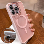 Shockproof Matte MagSafe Case with Metal Lens Stand for iPhone 15 Series