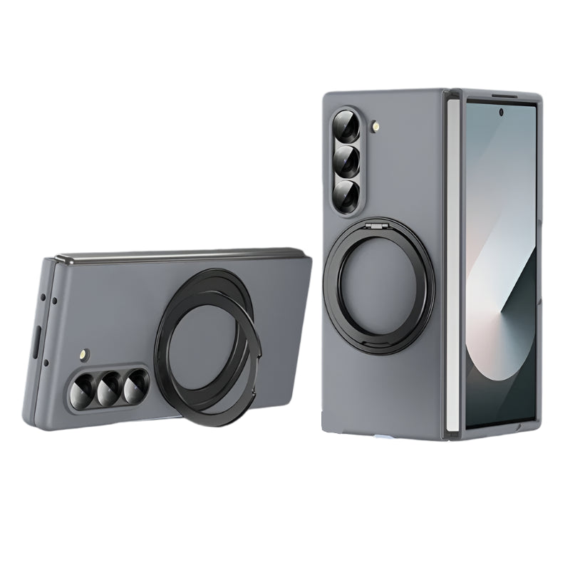 Skin-Feel Ultra Thin Magnetic Case with 360° Ring Kickstand for Samsung Galaxy Z Fold 6