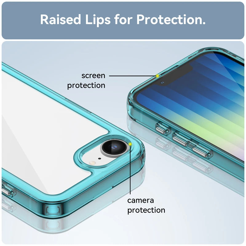 Clear Hard PC + Soft TPU Bumper Case for iPhone 16e