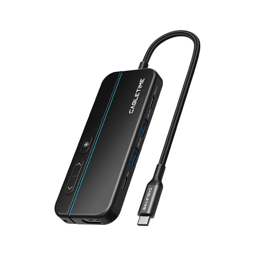 CABLETIME 5-in-1 Magnetic Presentation Hub With Laser Remote