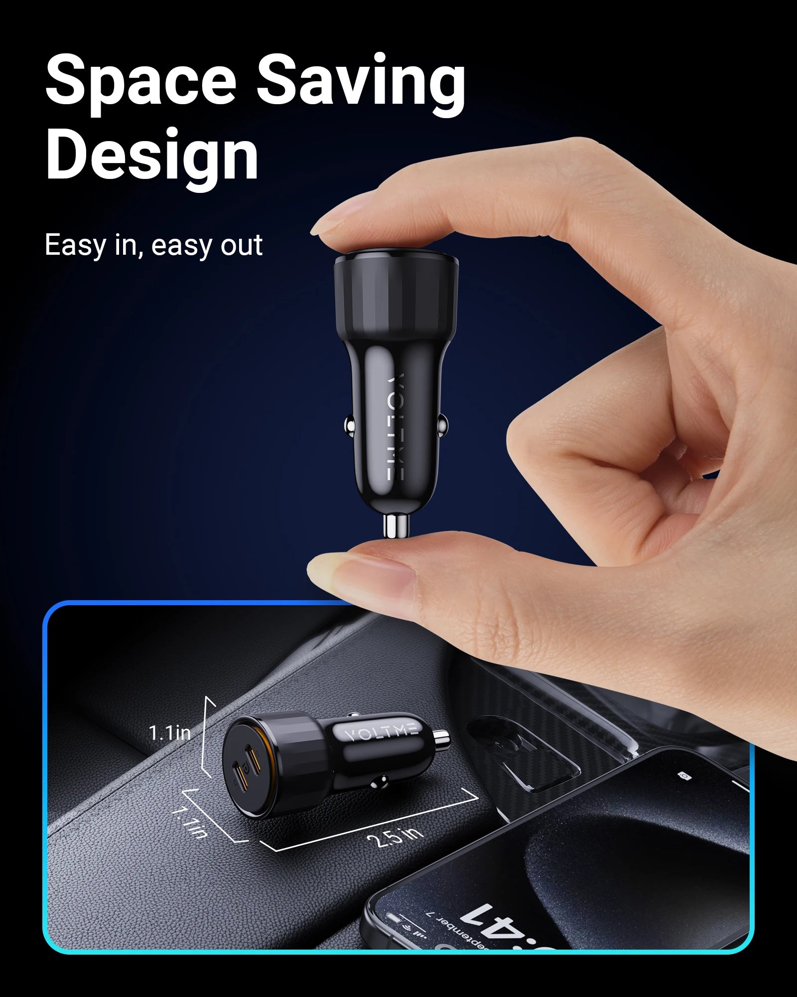 VOLTME 60W Dual USB-C Car Charger