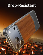 Wood Texture Phone Case with Metal Frame for iPhone 17 Pro & Pro Max