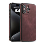 Classic Pure Color Leather Texture Case for iPhone 15 Series