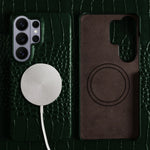 Crocodile Embossed Leather Magnetic Case for Samsung Galaxy S26 Series