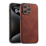 Classic Pure Color Leather Texture Case for iPhone 15 Series