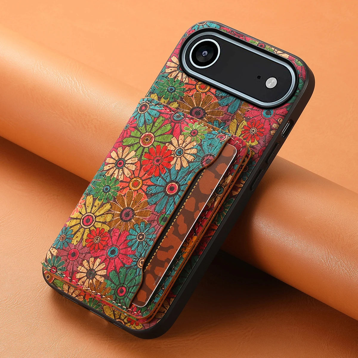 Floral Shockproof Leather Case with Card Slot for iPhone 17 Series
