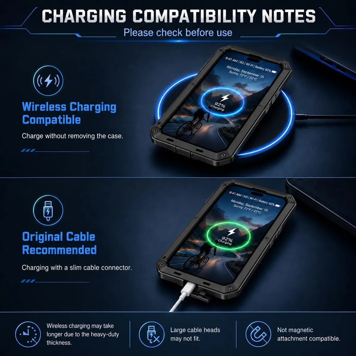 Heavy Duty Metal Case with Built-In Screen Protector for iPhone 18 Series