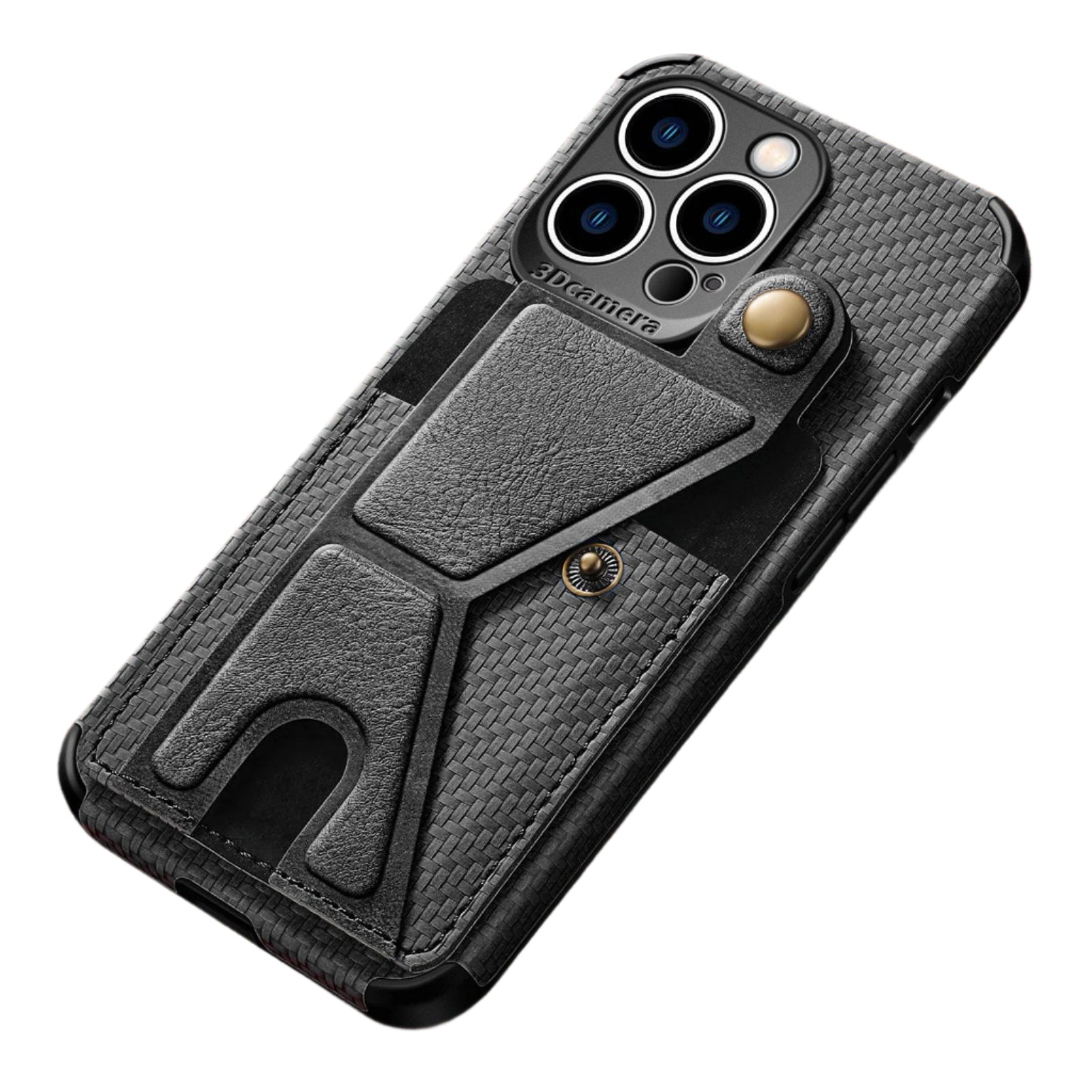 Slim Carbon Fiber Leather Wallet Flip Case with Card Holder for iPhone 14 Series