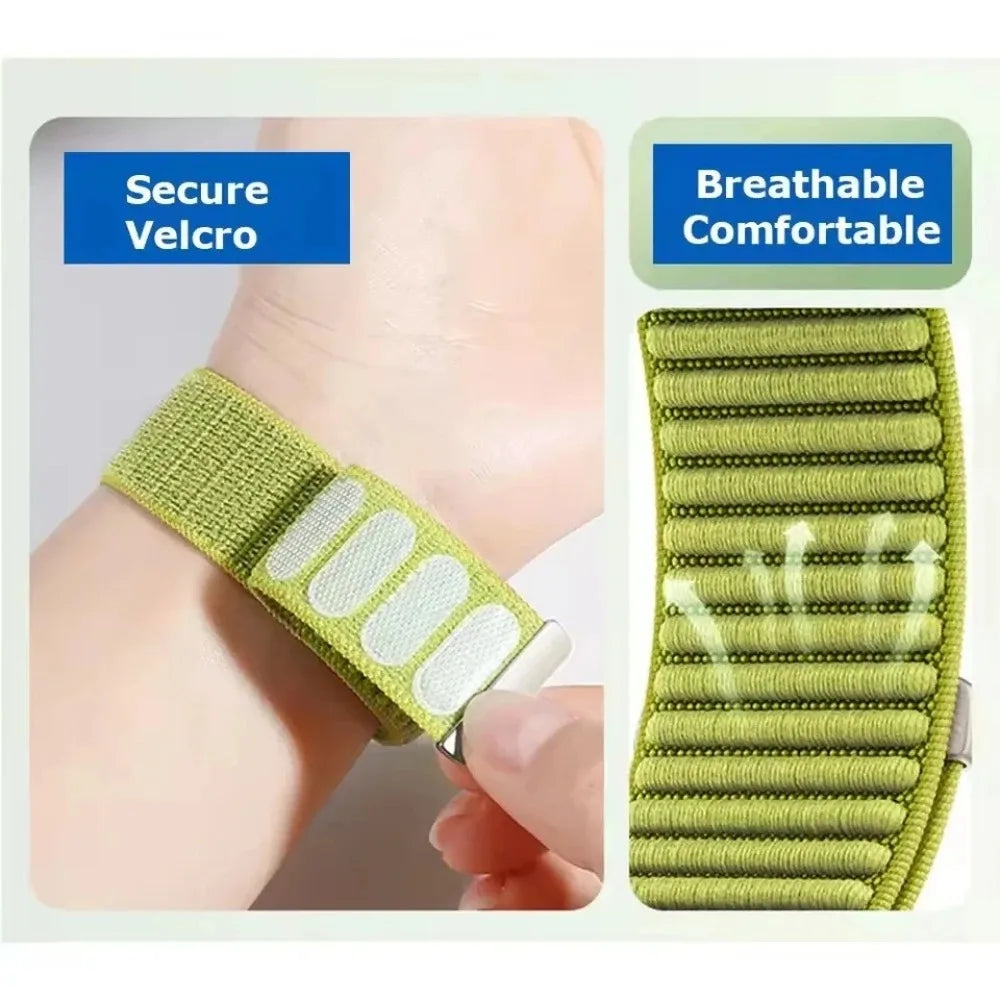Woven Nylon Velcro Watch Strap with Metal Connector Heads for Samsung Galaxy Watch Ultra 2