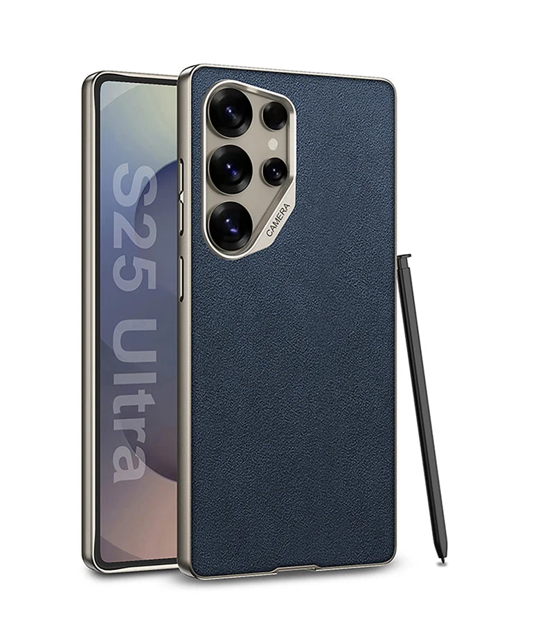 Comfortable Suede Velvet Leather Phone Case with Lens Guard for Samsung Galaxy S25 Ultra