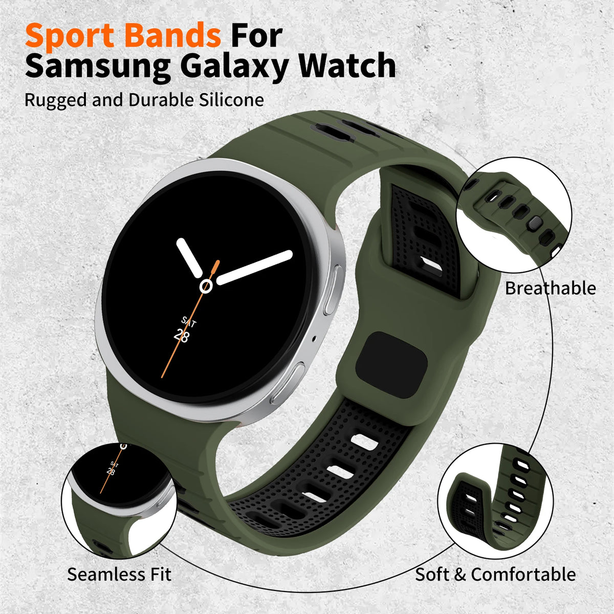 Perforated Silicone Sport Band for Samsung Galaxy Watch 9
