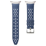 Perforated Leather Breathable Watch Band with Silicone Ventilation Inserts for Samsung Galaxy Watch Ultra 2