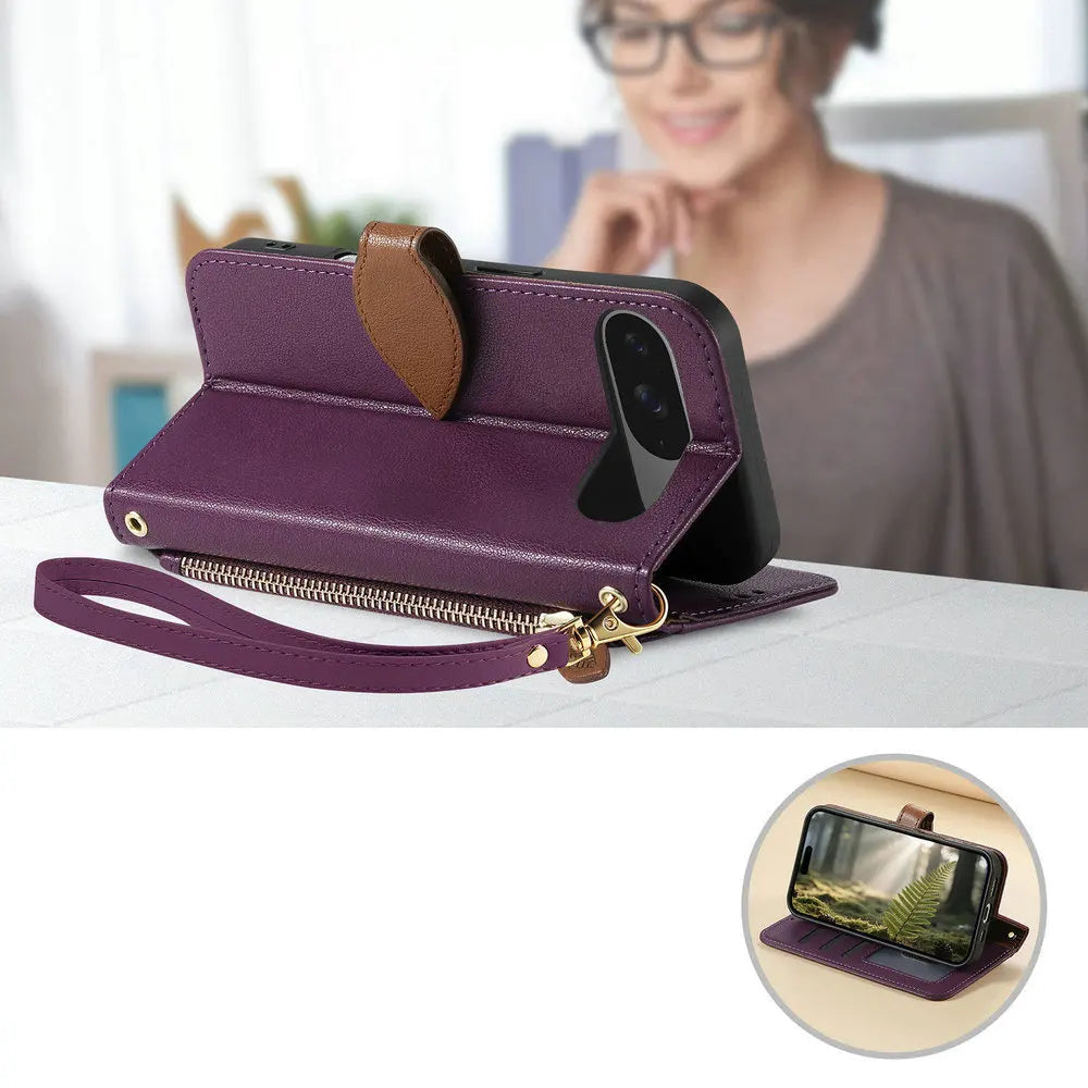 Google Pixel 9 Series Luxury Leather Wallet Case