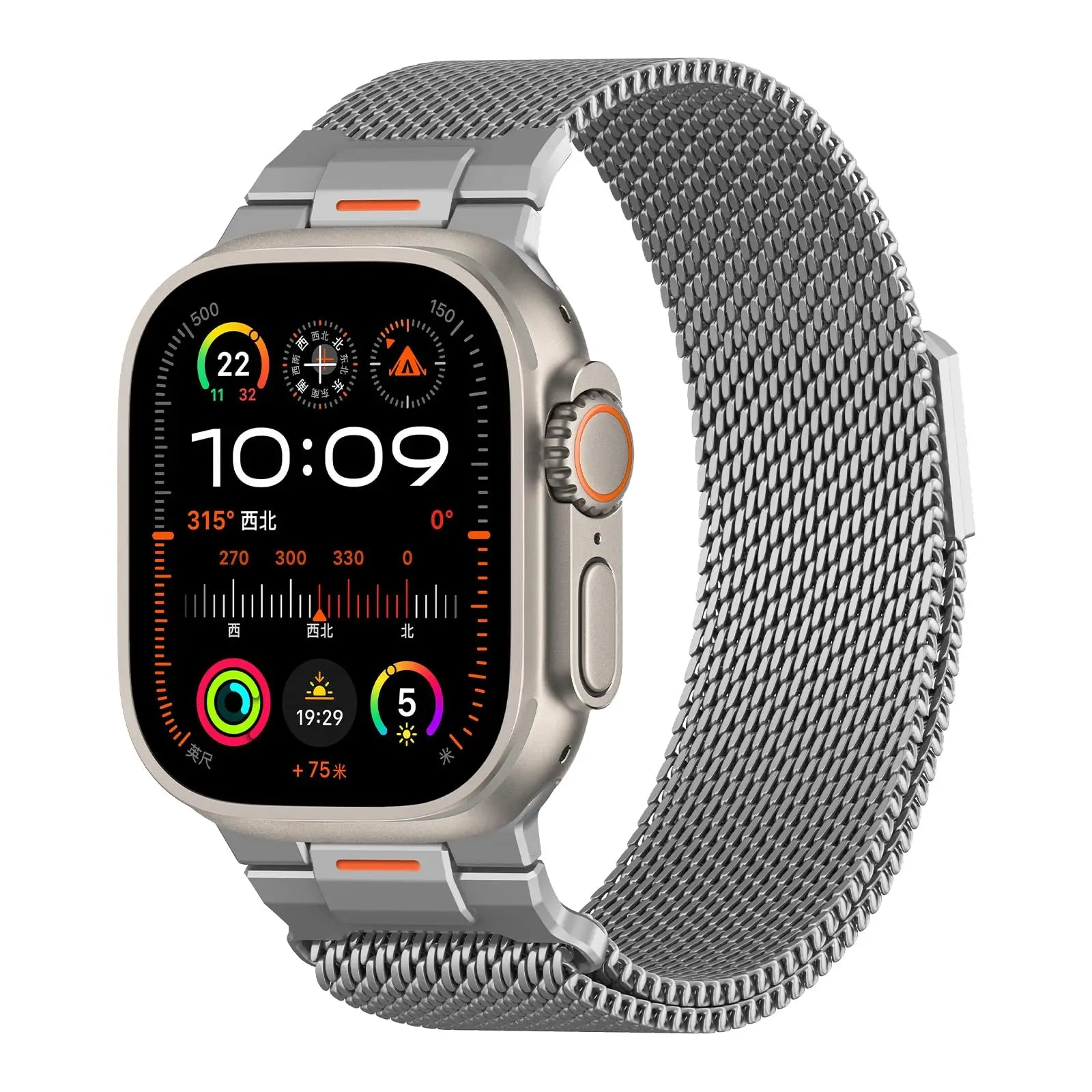 Elegant Mechanical Milanese Loop Strap with Apple Watch