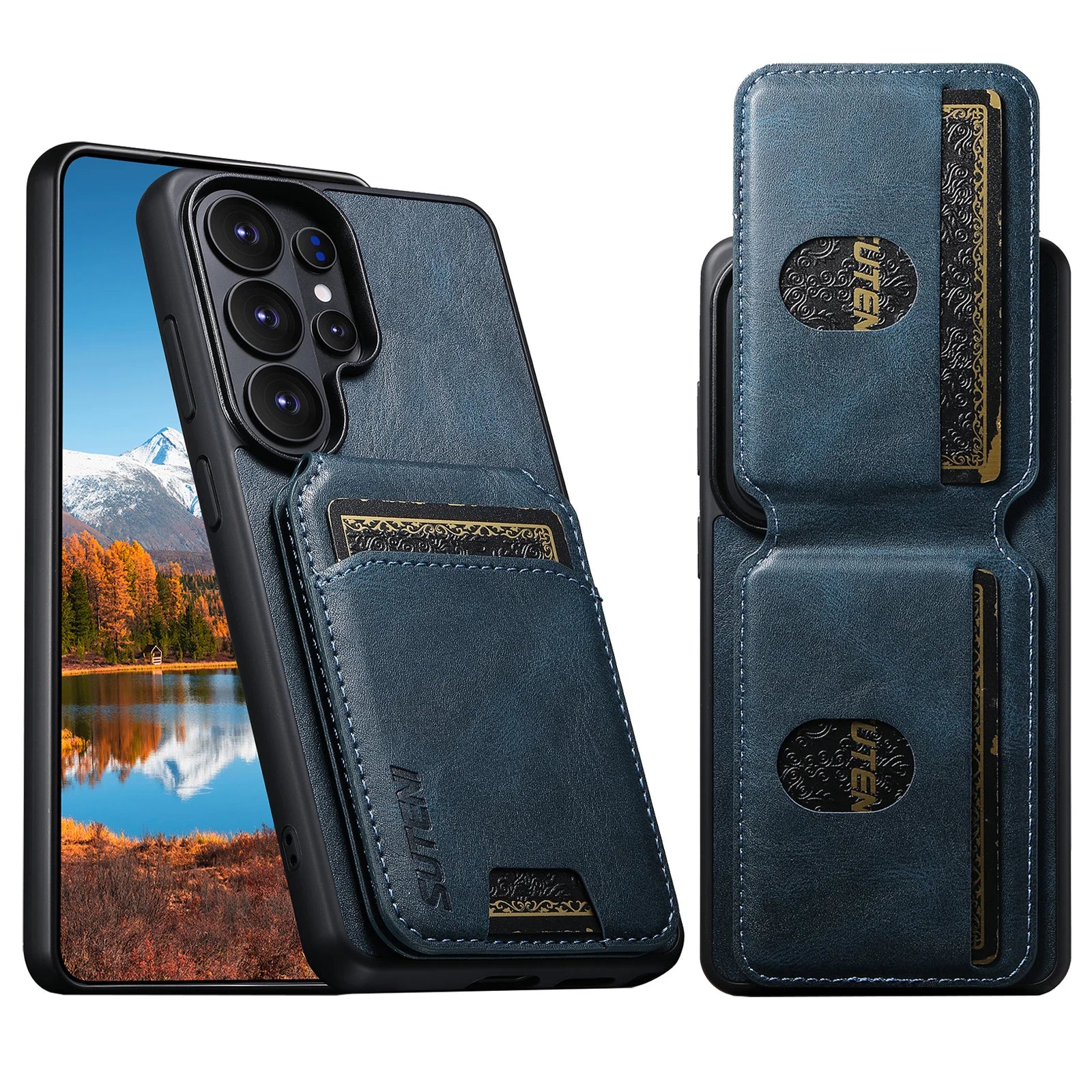 Luxury Leather Wallet Case with Kickstand for Samsung Galaxy S26 Ultra