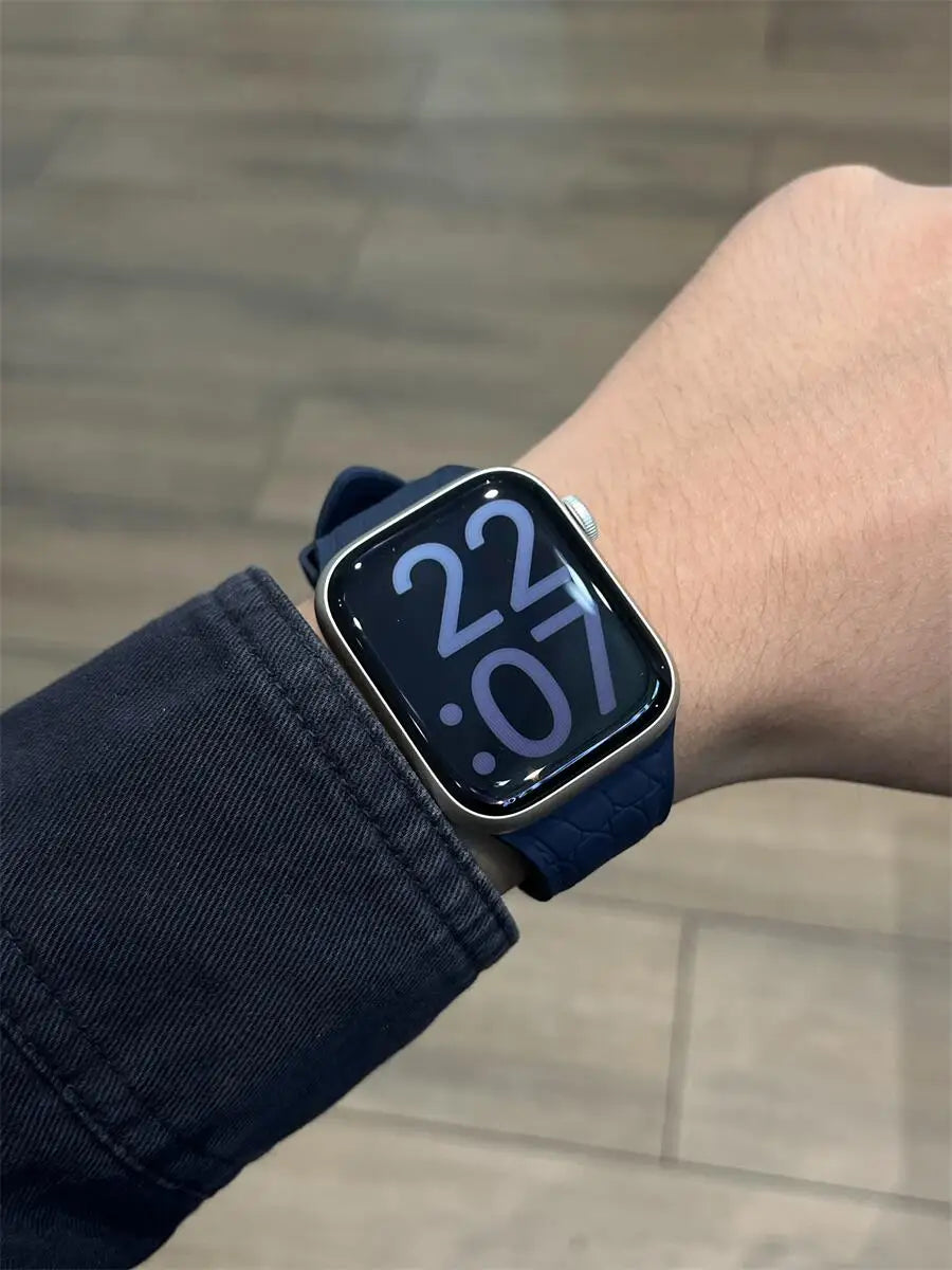 Soft Lychee Pattern Silicone Strap for Apple Watch