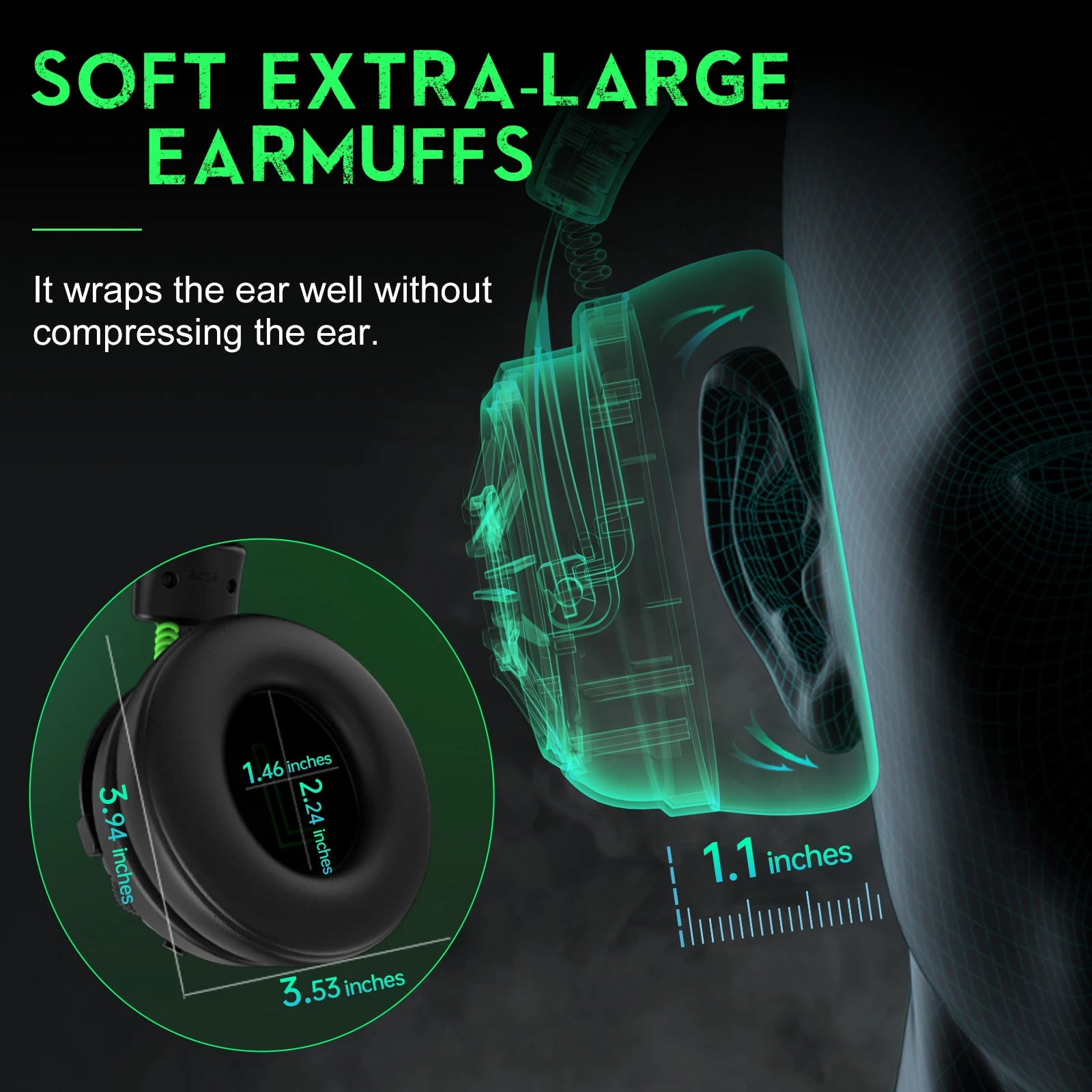 EKSA StarEngine Pro 7.1 Surround Wired Gaming Headset with ENC Mic