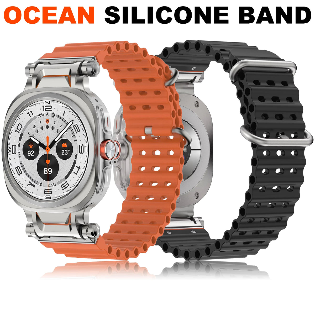 Perforated Silicone Watch Band for Samsung Galaxy Watch Ultra 2