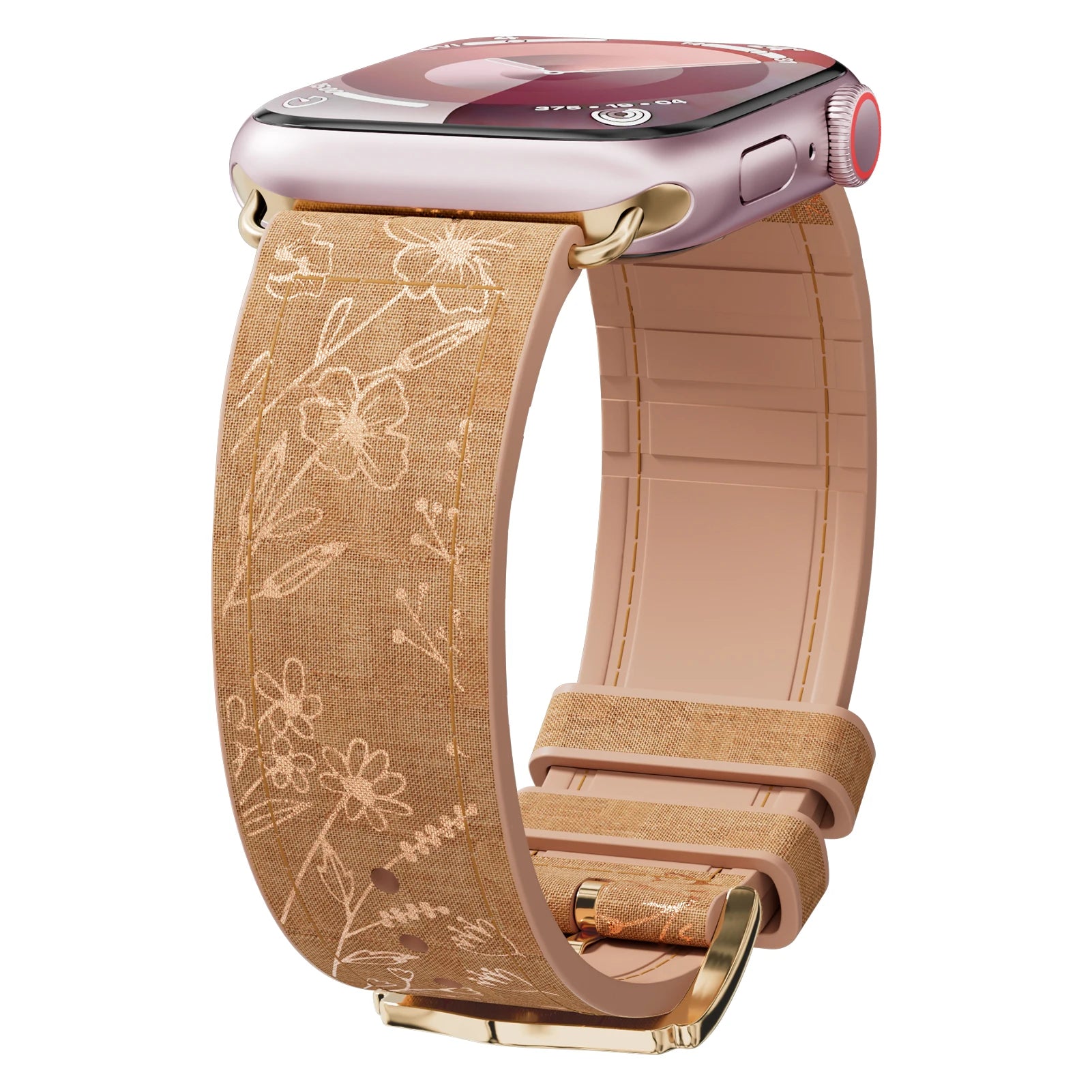 Elegant Glossy Floral Strap for Apple Watch