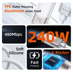 CABLETIME 240W USB-C Cable with E-Marker Chip