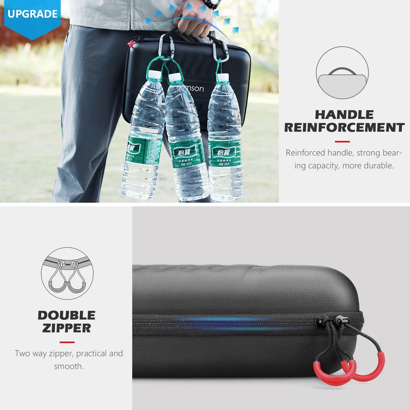 Large Waterproof PU Carrying Case for Action Cameras