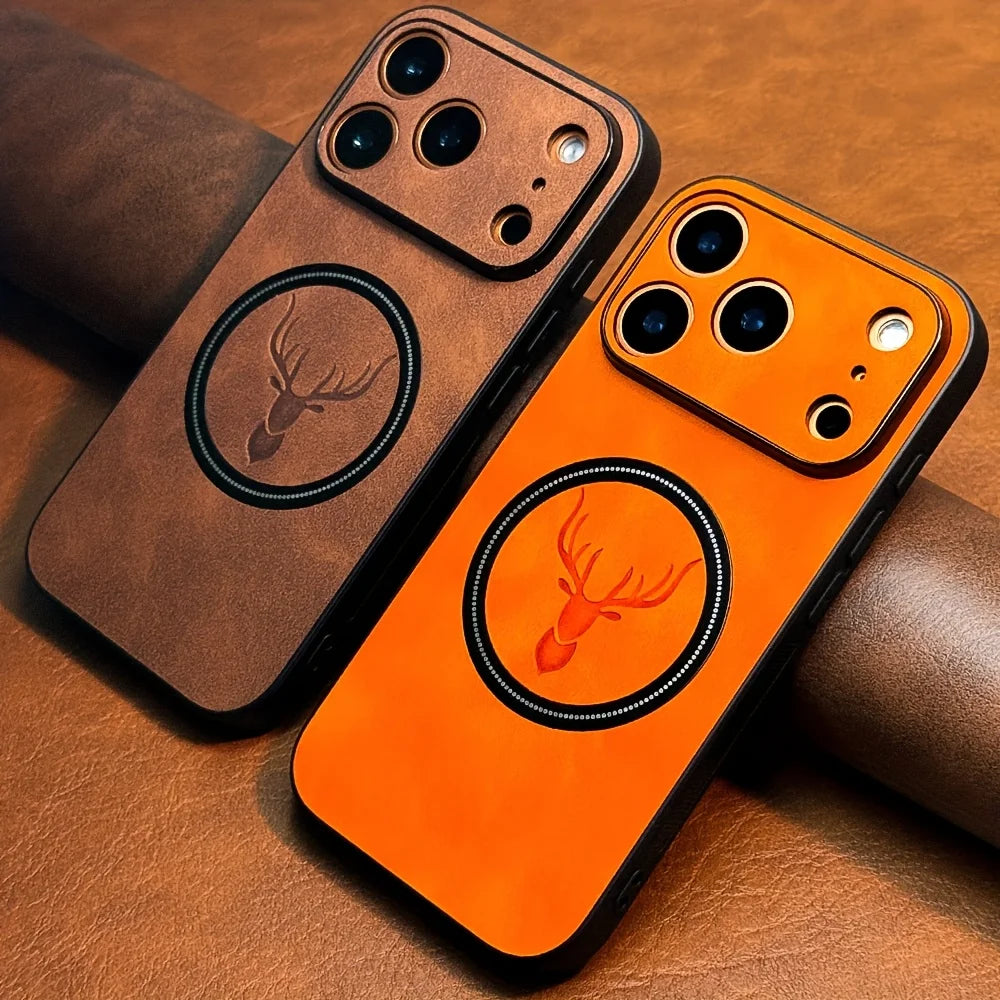 PU Leather MagSafe Case with Raised Camera Ring for iPhone 18 Series