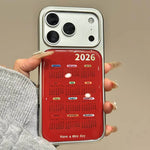 Trendy Red 2026 Calendar Phone Case for iPhone 17 Series