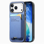 Multi-Functional Leather Wallet Case with Vertical Card Slot & Hoverable Kickstand for iPhone 17 Series