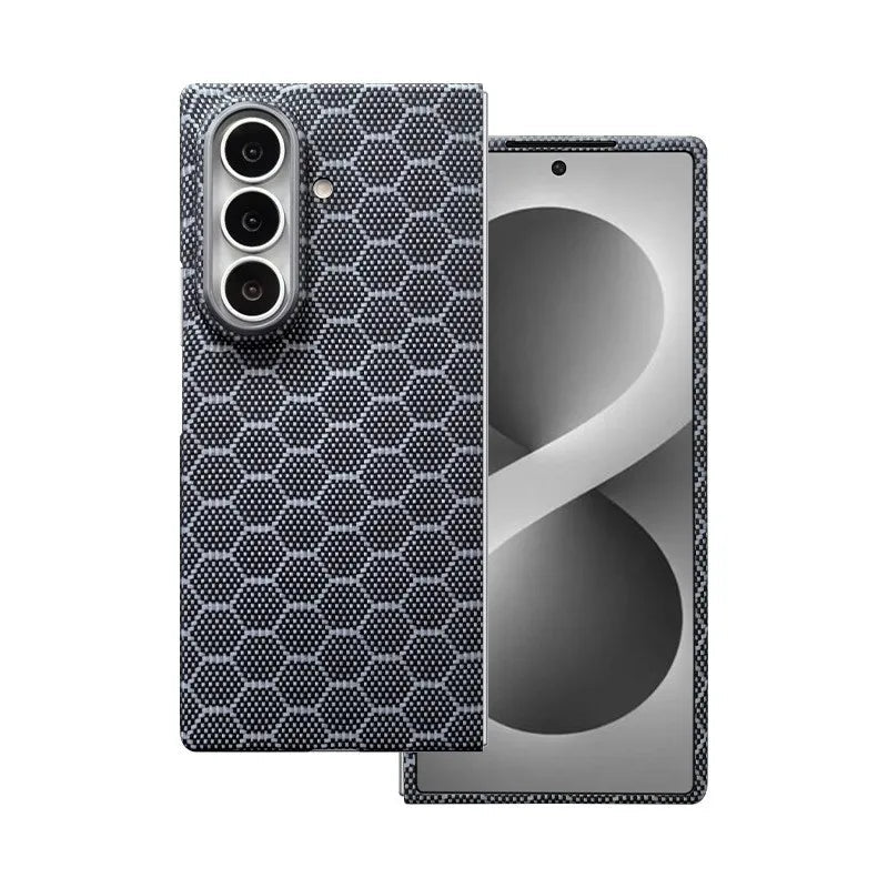 Aramid Fiber Textured Magnetic Case with Raised Camera Protection Ring for Samsung Galaxy Z Fold 8 Ultra