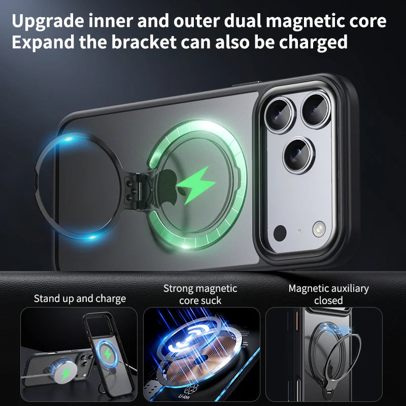 Magsafe Compatible iPhone 17 Series Case with Integrated Rotation Kickstand