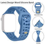 Silicone Hollow Alphabet Watchband Strap for Apple Watch