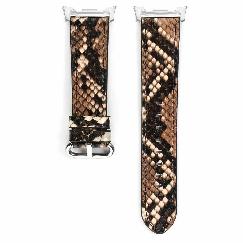 Genuine Leather Snake Pattern Bracelet Strap for Samsung Galaxy Watch 8 & Galaxy Watch 8 Classic