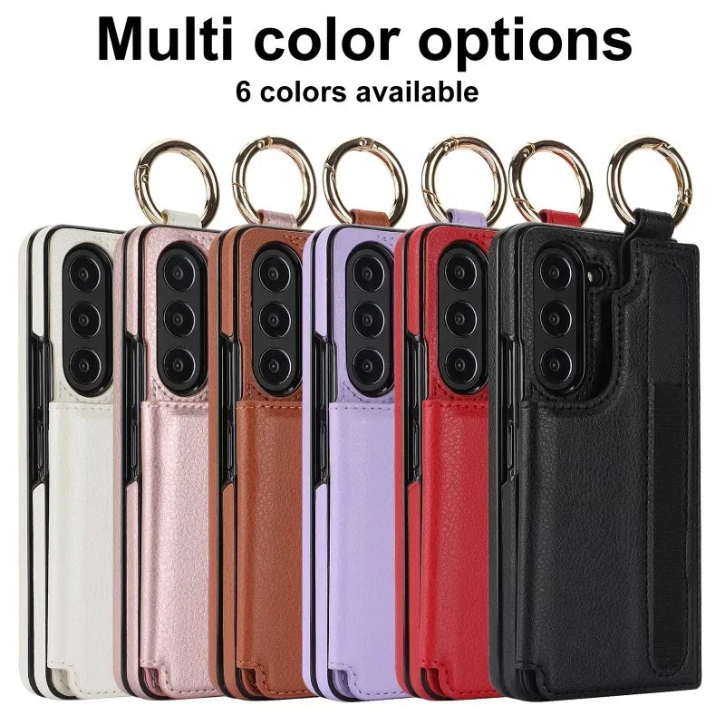 Samsung Galaxy Z Fold 6 PU Leather Wallet Case with S Pen Holder and Card Storage