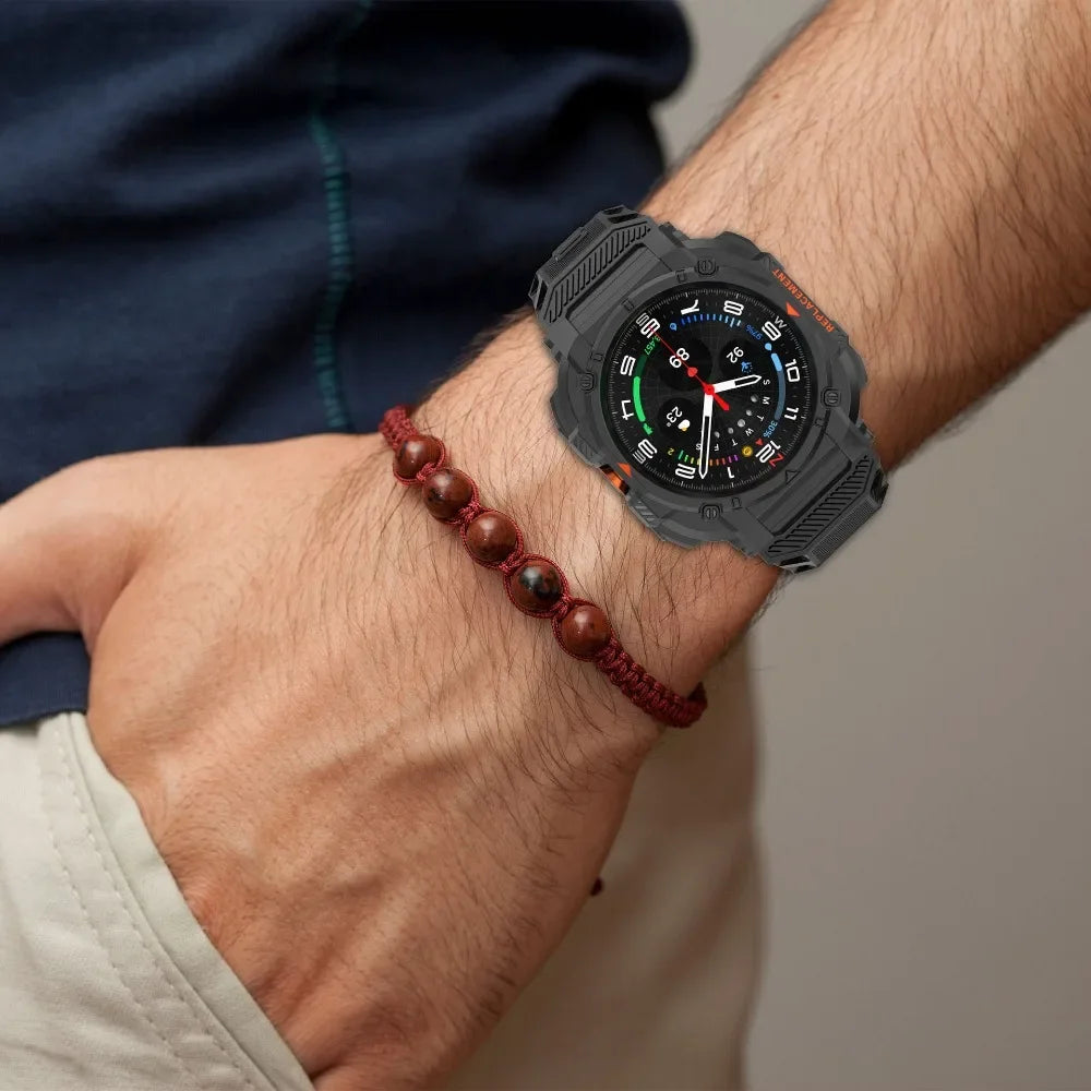 Samsung Galaxy Watch Ultra Shockproof Case and Sport Silicone Strap Band
