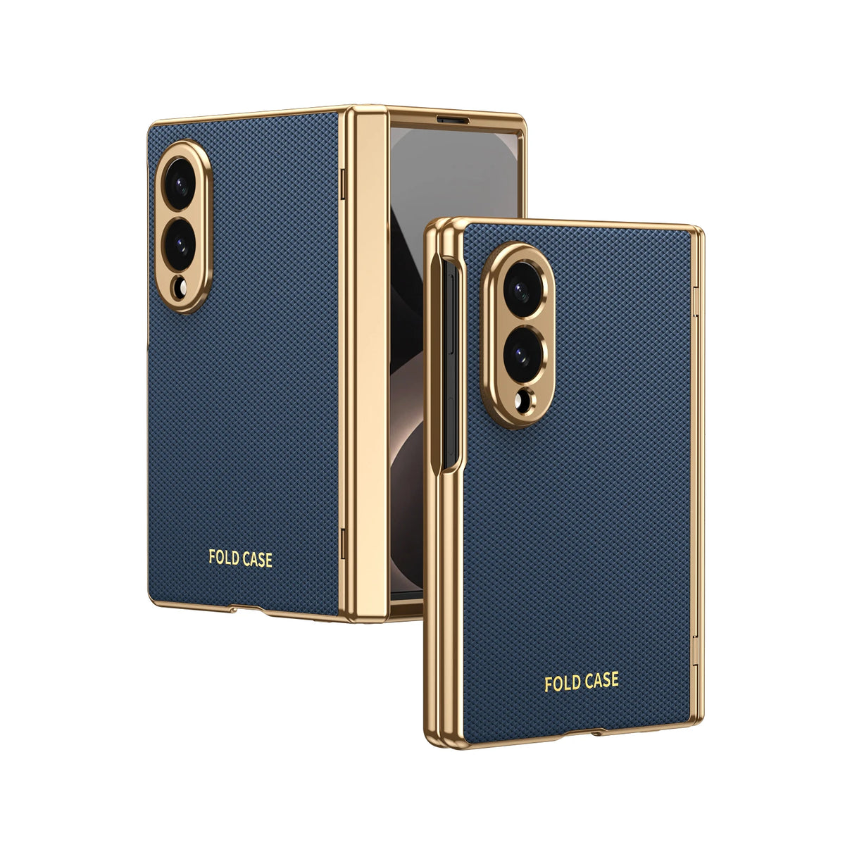 Synthetic Leather Hinge Protection Case with Tempered Glass Screen Protector for Samsung Galaxy Z Fold 8